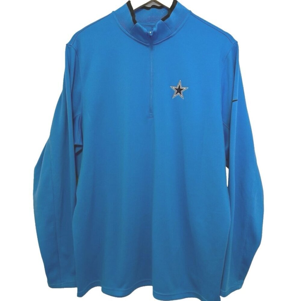 Nike Men's Blue Crewneck Quarter-Zip Pullover with Star Emblem